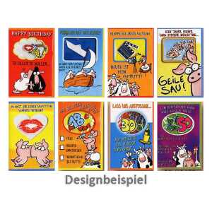 10 verschiedene Motive, 50 Karten sortiert in 10 verschiedenen Motiven
