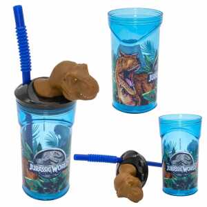 Jurassic World 3D Figur, mit Strohhalm, 7,5 x 7,5 x 23 cm,, POS