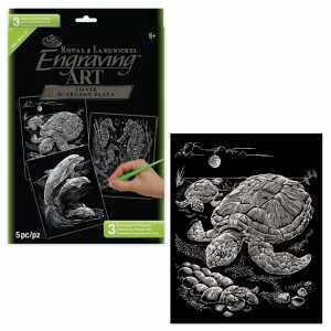 22x29cm silber 3er, inklusive Kratzfeder, vorgezeichnete Linien,