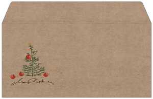 Weihnachts-Umschlag Weihnachtsbaum braun/grün/rot DIN lang 50 Umschläg