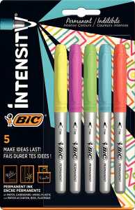 Permanent Marker, Fine, Intensity, neon, 5er Etui, Rundspitze
