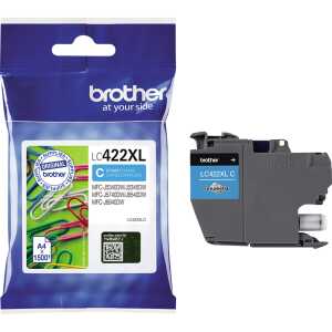 Brother Tintenpatrone Originalzubehör LC-422XLC ca. 1.500 Seiten cyan
