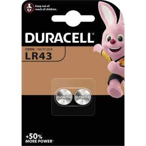 Knopfzelle, LR43, V12GA, 2er Pack, Alkaline, 1,5V, 73 mAh, Electronics