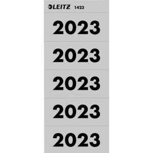 LEITZ 1423 Inhaltsschild 2023 - selbstklebend, 100 Stück, grau
