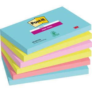 Haftnotiz Super Sticky Note, 127 x 76 mm, 6 x 90 Blatt, Cosmic