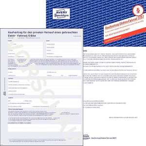 Kfz Kaufvertrag E-Bike, DIN A4, selbstdurchschreibend, 2-fach Satz