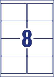 Tiefkühletiketten, weiß, bedruckbar, 99,1 x 67,7 mm 25 Bogen, 200 Etik