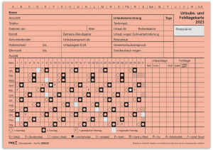 RNK Urlaubsanträge & Fehltagekarten, A5 quer, 4002871290616