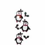 Weihnachtssticker Pinguine und Ilex, Inhalt: 6 Sticker,,...