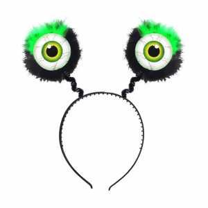 Haarreif mit Augen mit grünen Federn