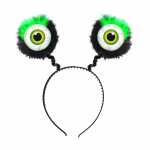 Haarreif mit Augen mit grünen Federn
