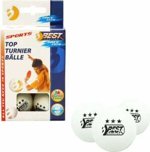 Tischtennis-Turnierbälle 3-Stern weiß 6er, Durchmesser: 40 mm