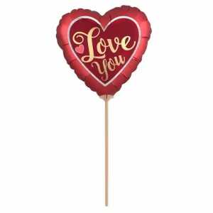 Folienballon Satin Sangria Gold herzförmig, Amscan,