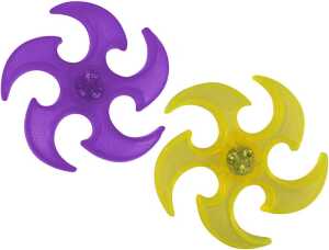 Flying Disc LED D20cm 3fach sortiert, gelb, lila, blau, Ninja-Sterns