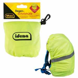 Idena Regenschutzhülle für Schulranzen, mit Karabinerhaken