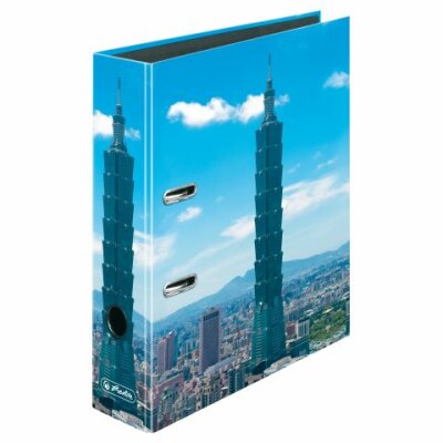 Herlitz Ordner maX.file A4 Taipei 101 Innenspiegel sw Rückenbreite 8 cm