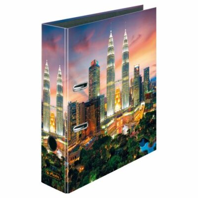 Herlitz Ordner maX.file A4 Petronas Towers Innenspiegel sw Rückenbreite 8 cm