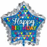 Folienballon SuperShape Happy Birthday 86x81cm, Amscan,