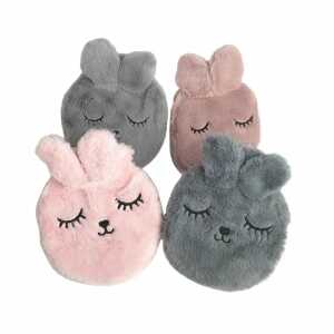 Wärmflasche 300ml Bezug Hase 4fach sort Größe 14 x 18,5 cm Plüschbezug