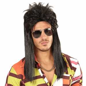 Perücke Vokuhila schwarz 8003558046539