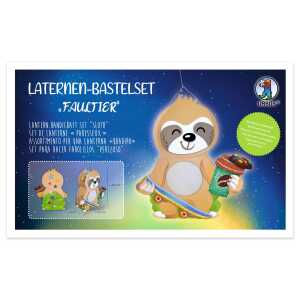 Laternen-Bastelset Faultier FSC-Mix, 3 Stanzbögen beidseitgi bedruckt,