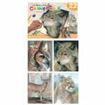 Malen nach Zahlen Buntstifte Wildtiere, 4 Bilder: 25,4 x...