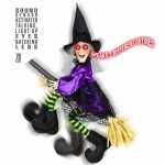 Sprechende Hexe auf Besen mit Funktionen