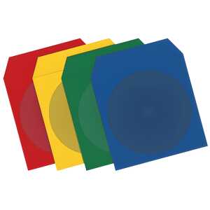 MEDIARANGE CD/DVD Papierhüllen - farbig sortiert, 100 Stück