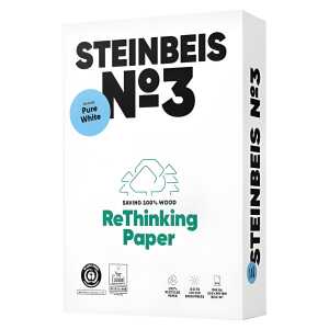 STEINBEIS No. 3 Pure White - Recyclingpapier, A4, 80g, weiß, 500 Blatt