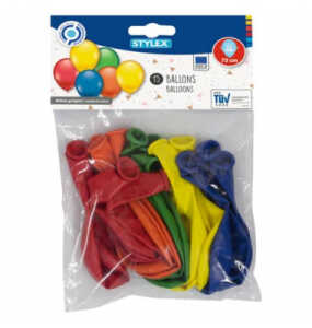 Luftballon 15ST farbig sortiert STYLEX 14820