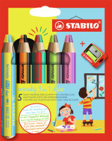 STABILO woody 3 in 1 duo 5er Etui mit Spitzer