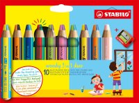 STABILO woody 3 in 1 duo 10er Etui mit Spitzer