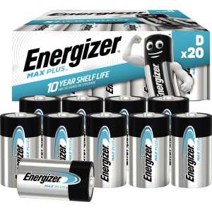 ENERGIZER Batterie Max Plus Mono D 1,5V, weiß/blau, 20 Stück