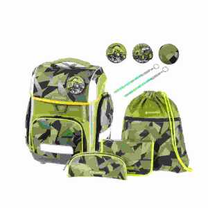 Schultaschenset Constructi Olive SCHNEIDERS ERGOLITE 9-teilig