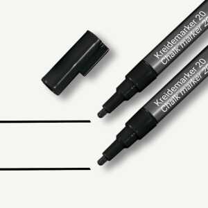 Kreidemarker - trocken und feucht abwischbar - schwarz
