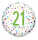 Folienballon Happy Birthday 21 Konfetti AMSCAN 4201201