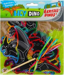 Bastelset Kratzbilder Hey Dino 6ST TRENDHAUS 957009 Anhänger