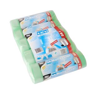 PAPSTAR Müllbeutel mit Zugband - 30 L, HDPE, grün, 5x 25 Stück
