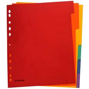 DONAU Register - blanko, Karton, A4 ÜB, 6 Blatt, 6-farbig