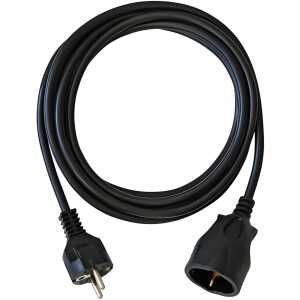 brennenstuhl Kunststoff-Verlängerung - 3 m, schwarz, H05VV-F 3G1,5