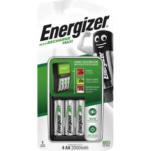 ENERGIZER Ladegerät Maxi Charger inkl. 4 Akku`s (AA) weiß/grün