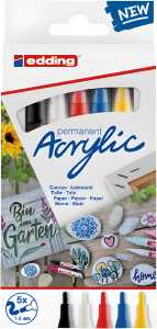 Edding Acrylmarker 5300 1-2 mm 5er-Set fine Stone