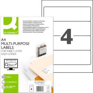 Q-Connect Ordnerrückenschild breit/kurz, 61 x 192 mm, weiß, 400 Stück