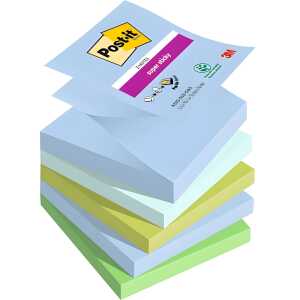 Post-it Haftnotizblock Z-Notes Oasis - 76 x 76 mm, sort 5x 90 Blatt
