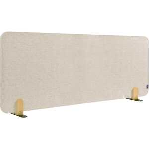 Tischtrennwand akustik Pinboard - 60 x 160 cm, beige, Halterungen
