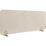 Tischtrennwand akustik Pinboard - 60 x 160 cm, beige, Halterungen
