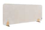 Tischtrennwand akustik Pinboard - 60 x 160 cm, beige, Halterungen