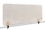 Tischtrennwand akustik Pinboard - 60 x 160 cm, beige, Klammern