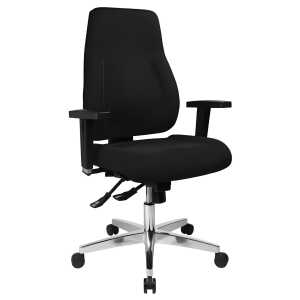 Bürodrehstuhl P91 - schwarz, mit Armlehnen, Sicherheitsdoppelrollen