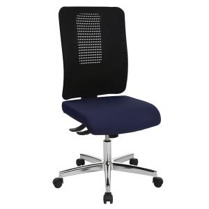 Bürodrehstuhl Open XT ohne Armlehne - blau, Sicherheitsdoppelrollen